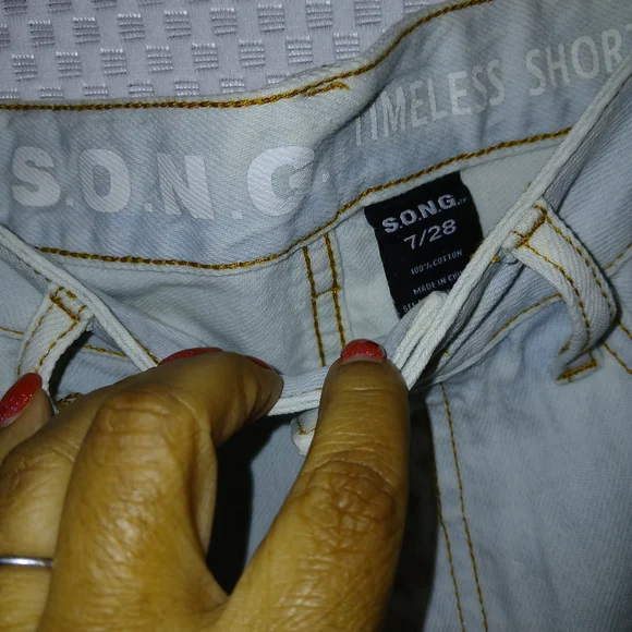 Light Blue Distressed Women’s Denim Shorts - Picture 6 of 6